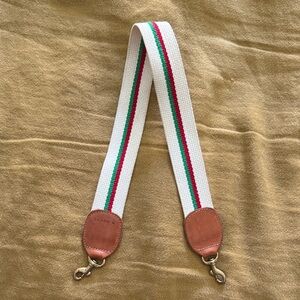 Clare V White and Green Bag Strap